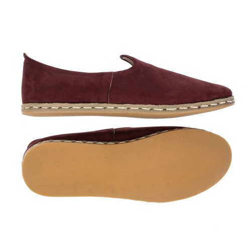 atlantis shoes burgundy color nubuck turkish slip ons