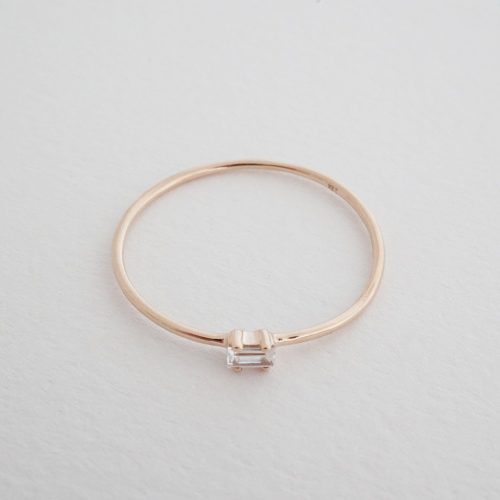 baguette ring 14k rose 3