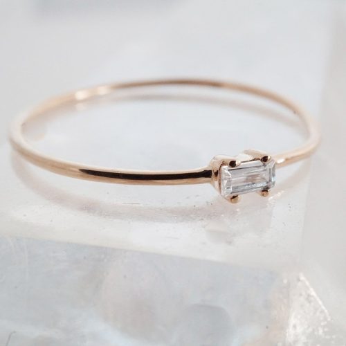 baguette ring 14k rose 7