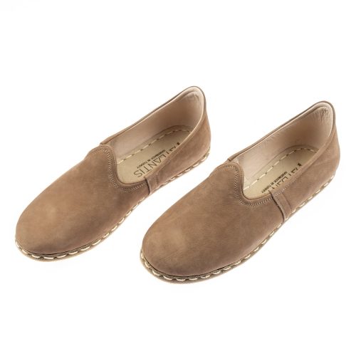 beige nubuck turkish slip ons