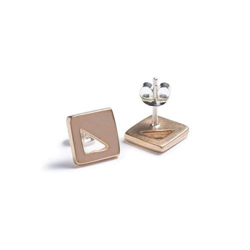 betsy and iya mini square stud earrings bronze 2