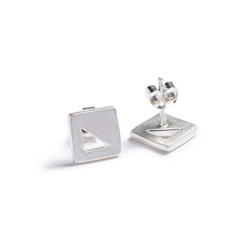 betsy and iya mini square stud earrings silver 2