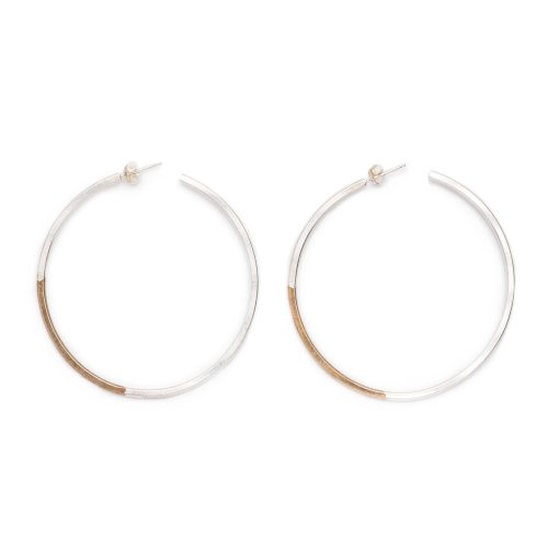 big mixed metal bold hoop earrings by betsy iya