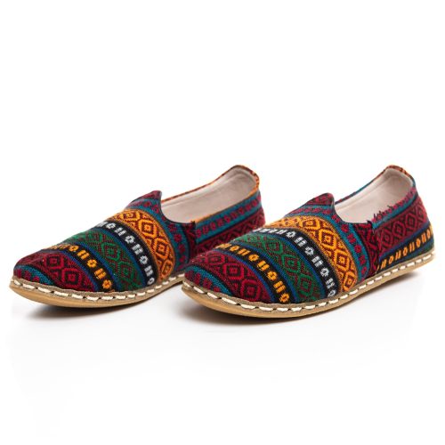 burgundy kilim shoes