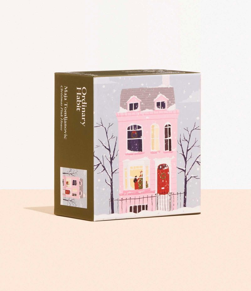 christmas pink house puzzle by maja tomljanovic 435429