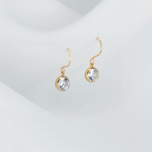 collete solitaire drop earrings gold 3