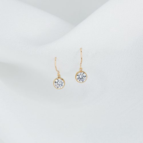 collete solitaire drop earrings gold 4