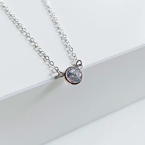 collette solitaire drop necklace ss3 fl 1