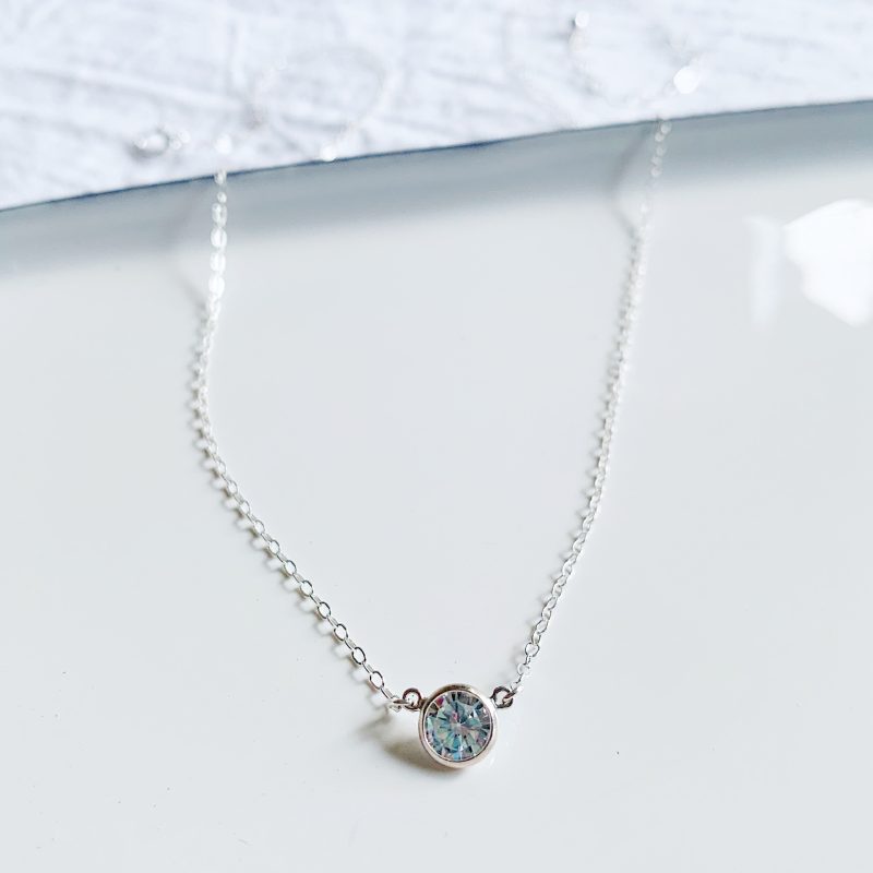 collette solitaire drop necklace ss fl 1