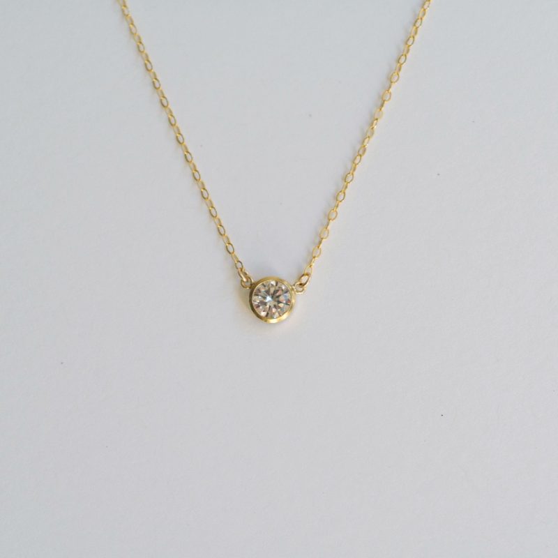 collette solitaire necklace 14k gold fill 1