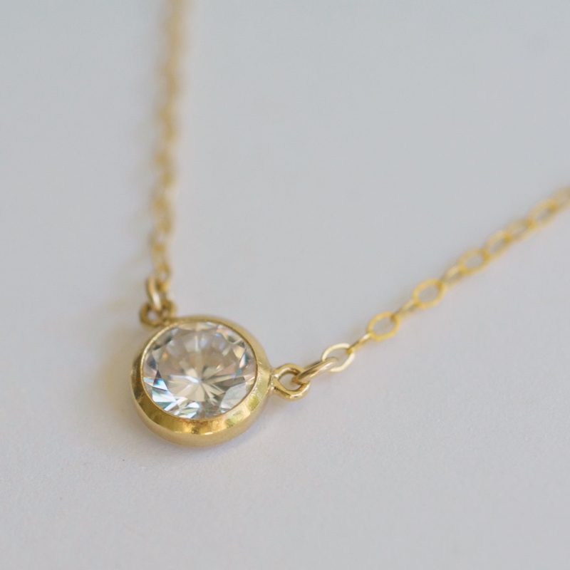 collette solitaire necklace 14k gold fill 3