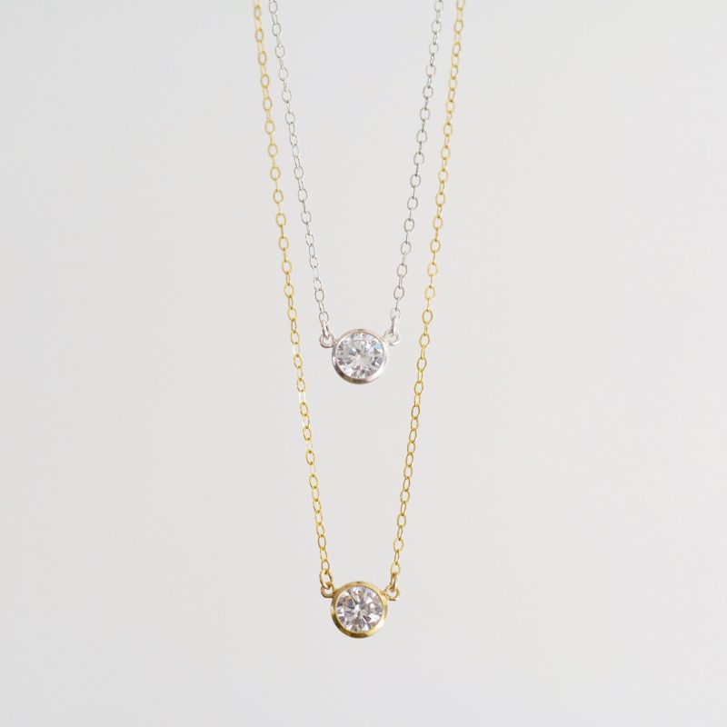 collette solitaire necklace duo