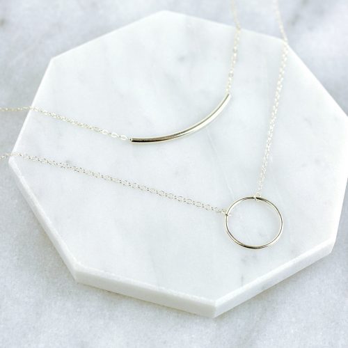 crescent arc layering set silver 2.5