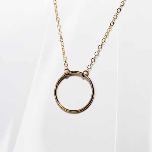 crescent circle necklace gold fl 02