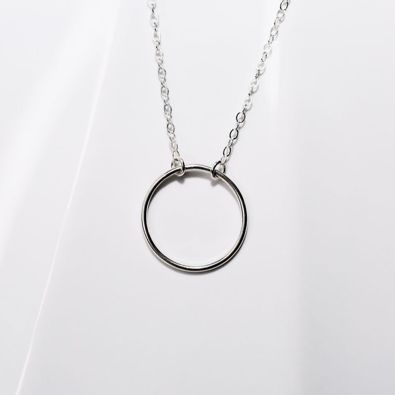 crescent circle necklace silver fl 01