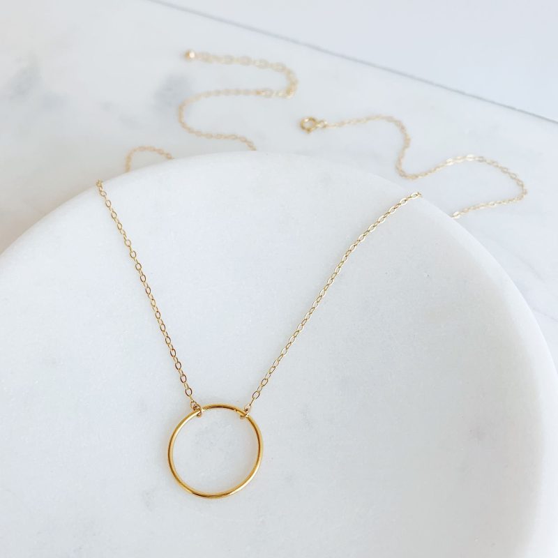 crescent necklace. 14k gf fl 01