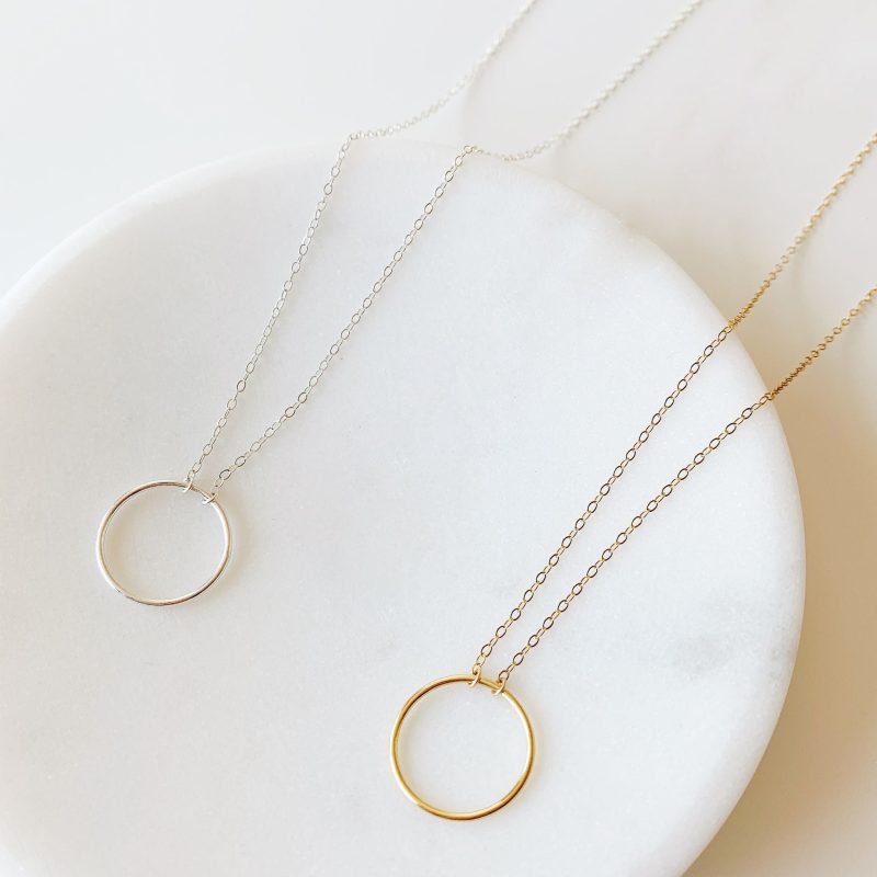 crescent necklace duo fl gf sterling