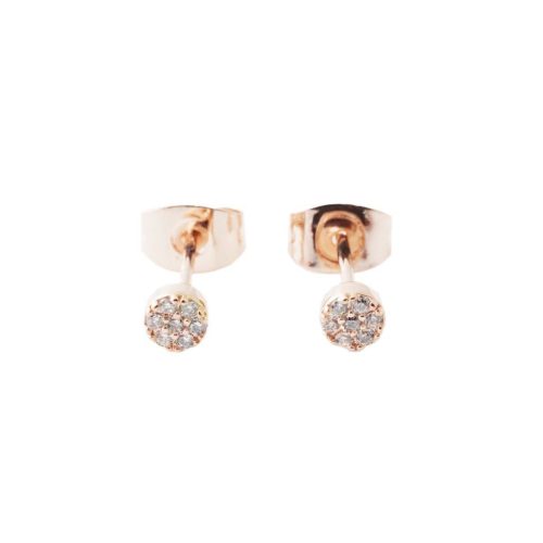 cz circle studs rose 1