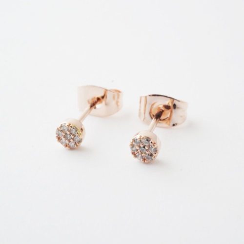 cz circle studs rose 2