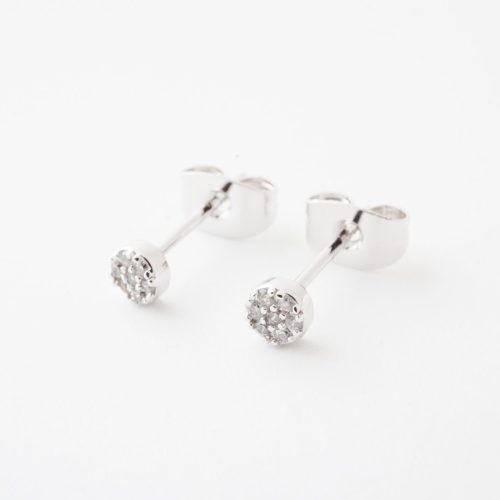 cz circle studs silver 2