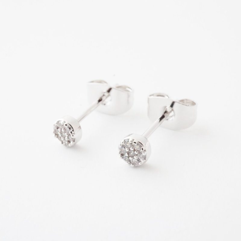 cz circle studs silver 2