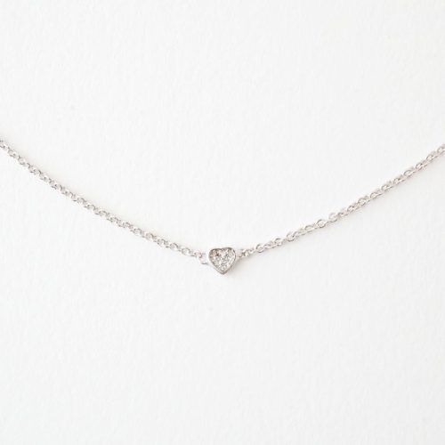 cz heart necklace silver 3