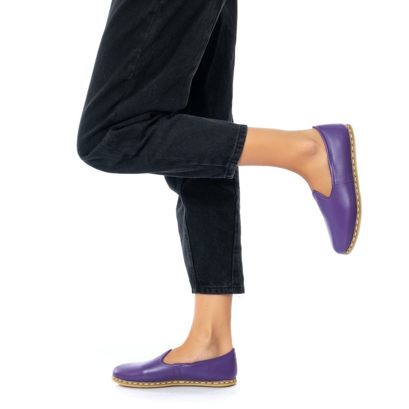 dark purple color byzantium flat shoes