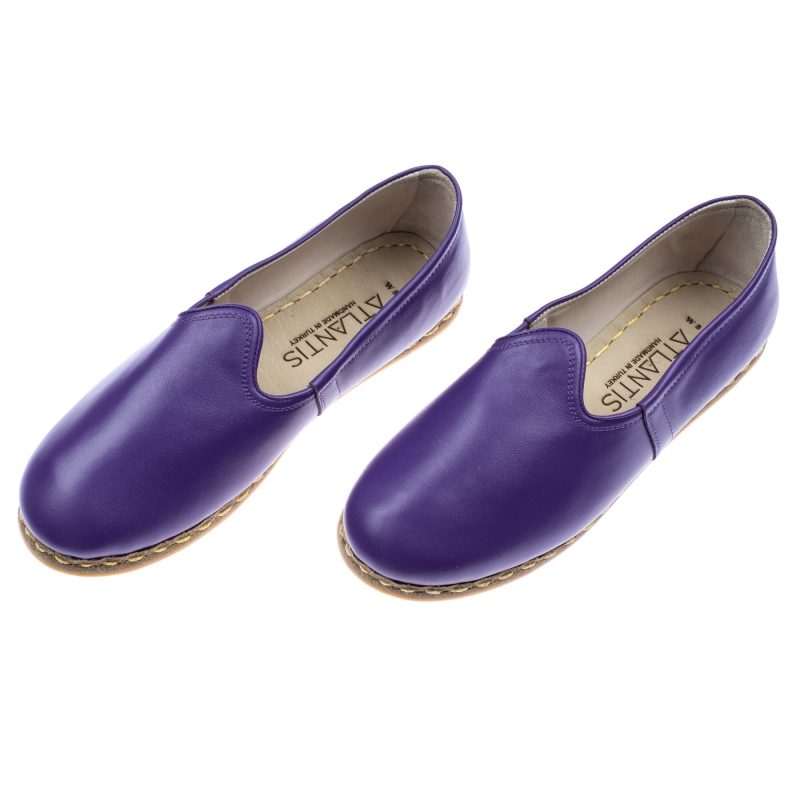 dark purple turkish slip ons