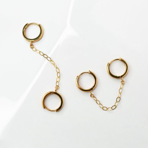 drape locking huggie earrings gold 03