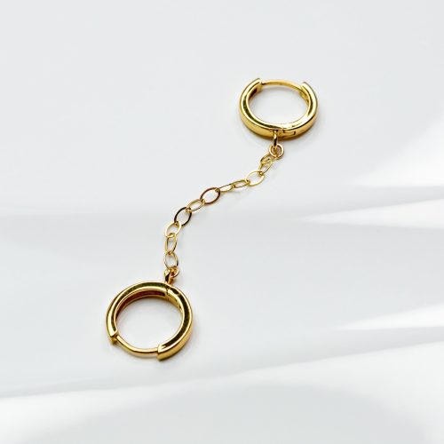 drape locking huggie earrings gold 04