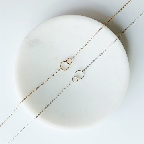 ella linked choker mixed sterling 14k gf fl