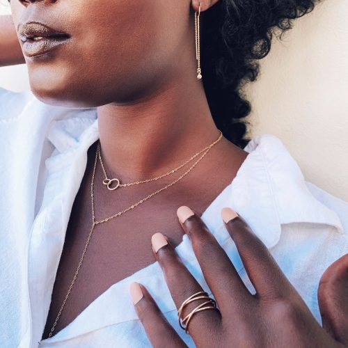 ella linked ring necklace 14k gold fill 6