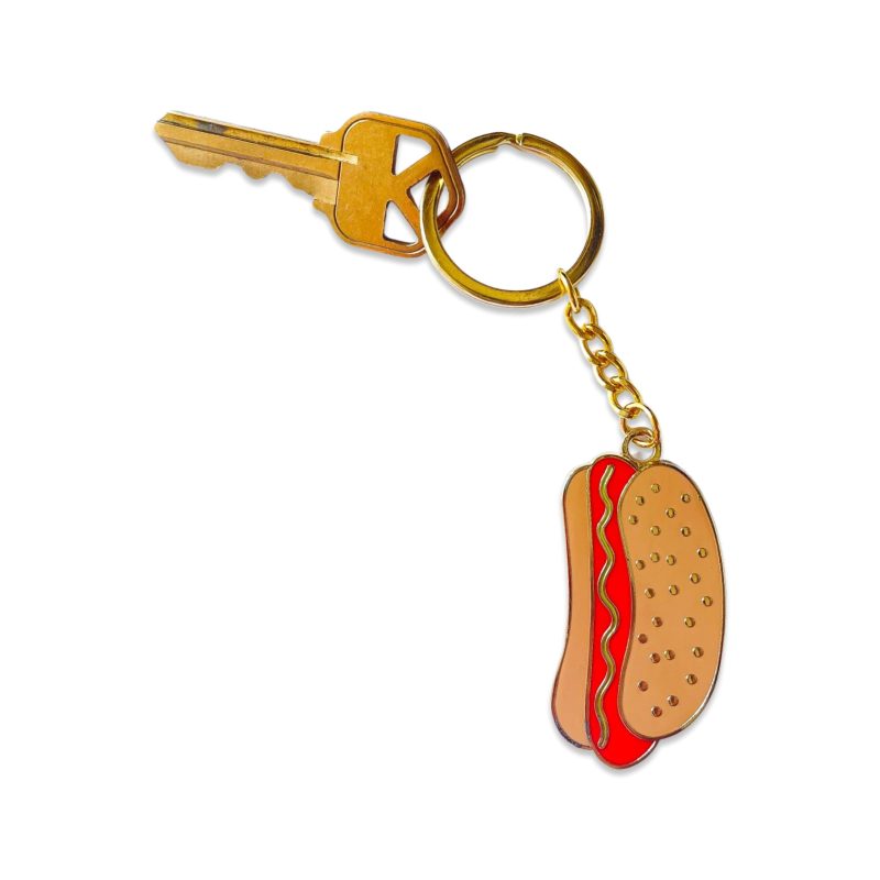 enamel hot dog keychain accessories jenny lemons 698859