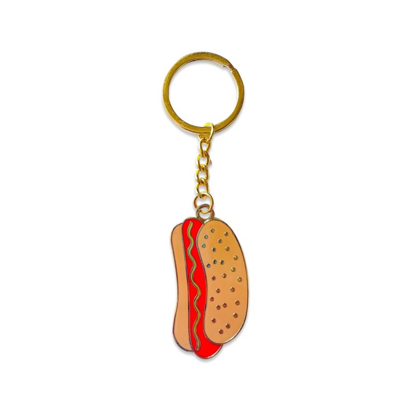 enamel hot dog keychain accessories jenny lemons 895195