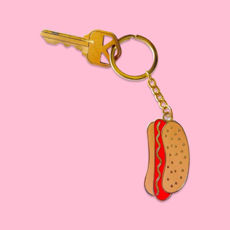 enamel hot dog keychain accessories jenny lemons 925237