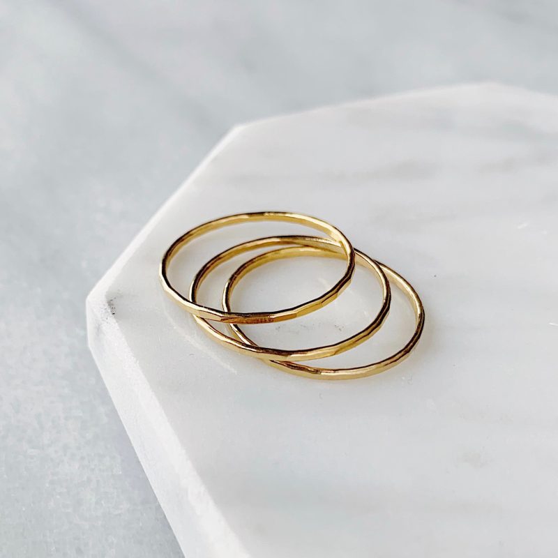 essential stacking ring trio 14k gold fill