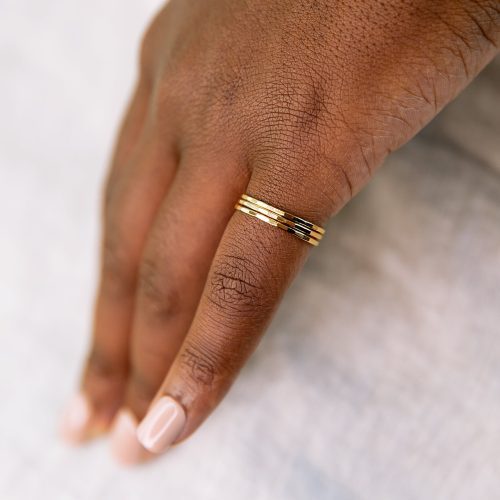 faceted stacking ring gold om 1