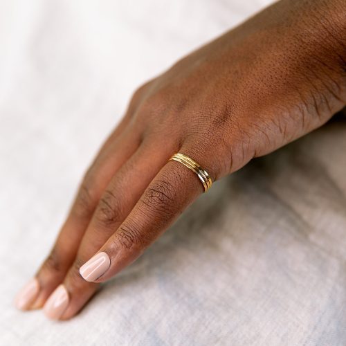 faceted stacking ring gold om 2