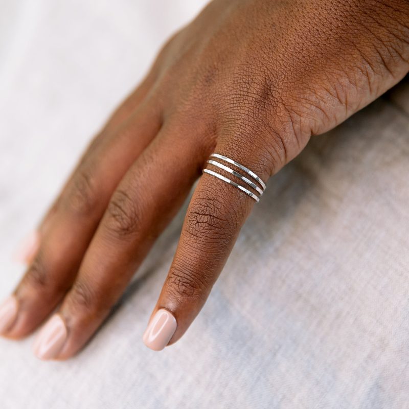 faceted stacking ring silver om 2