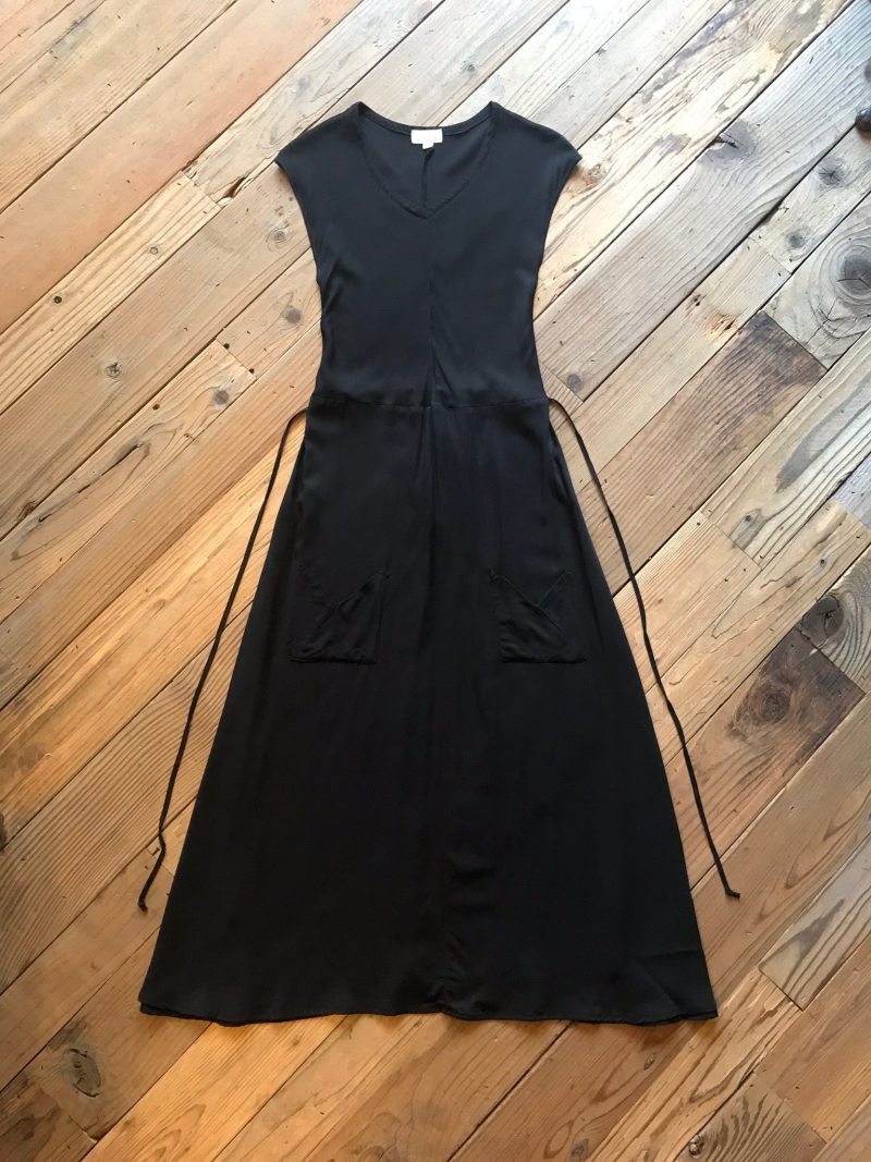 field day black bias dress rayon pockets