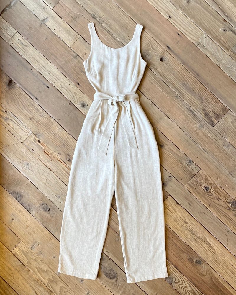 field day ss20 liberty jumpsuit oatstraw natural linen