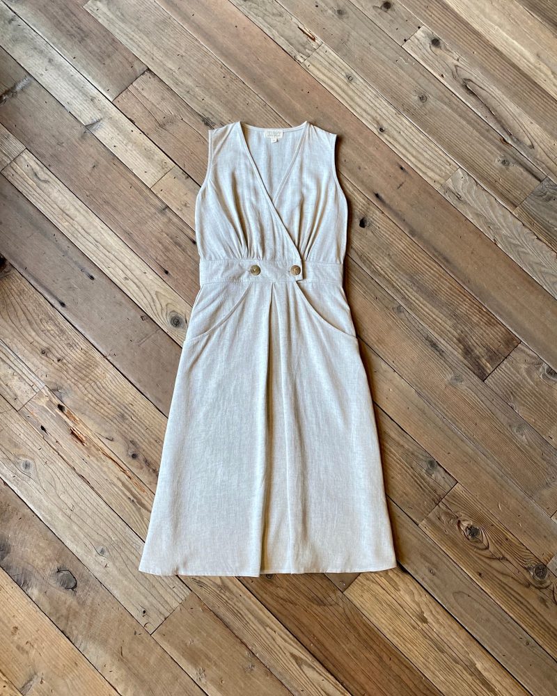 field day ss20 winona dress oatstraw natural linen