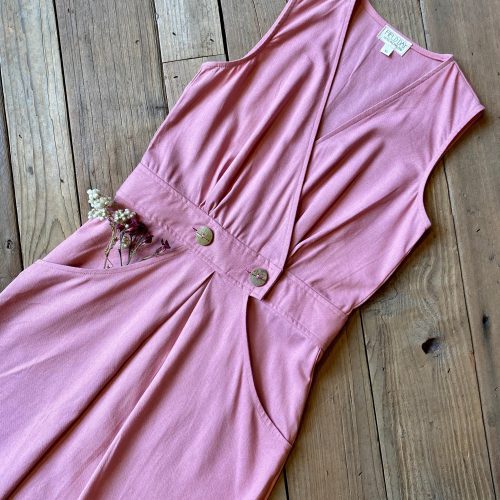 field day ss20 winona dress pink linen flowers