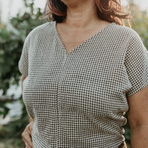 field day top dolman top in black oat cotton gingham 42021954453762