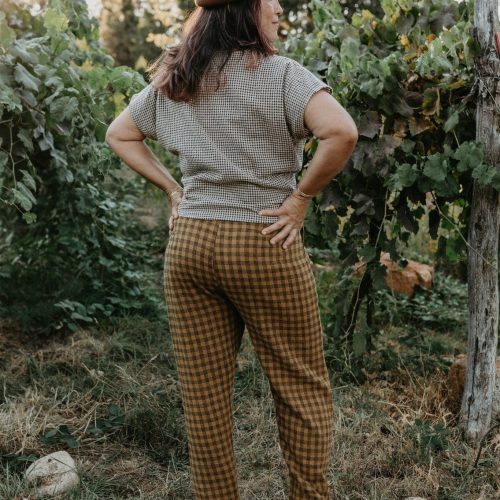 field day top dolman top in black oat cotton gingham 42021968806146