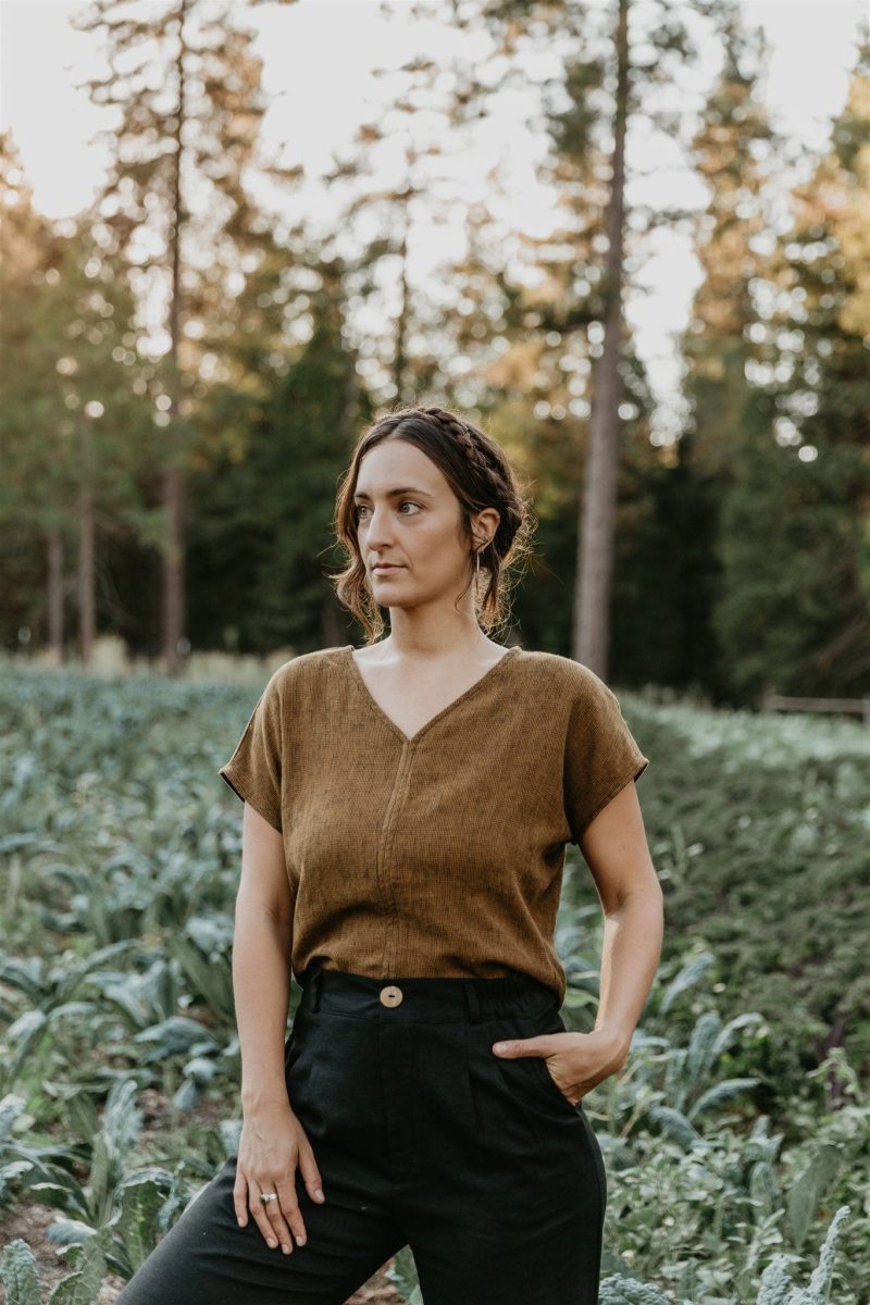 field day top dolman top in golden checker 42022014681346