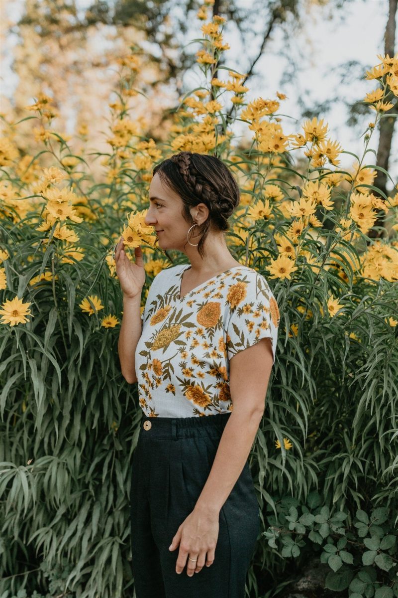 field day top dolman top in marigold linen 42022076088578