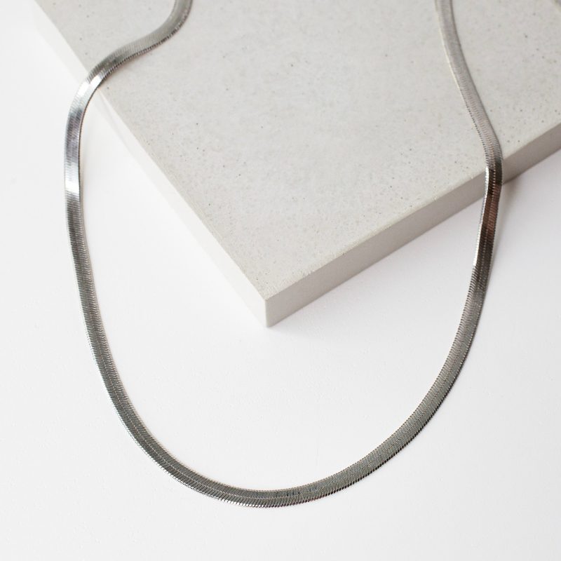 gigi herringbone chain necklace silver fl 01