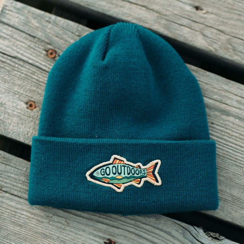 go outdoors kids beanie fish trek light