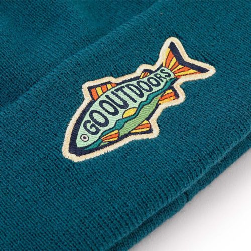 go outdoors kids beanie fish trek light detail